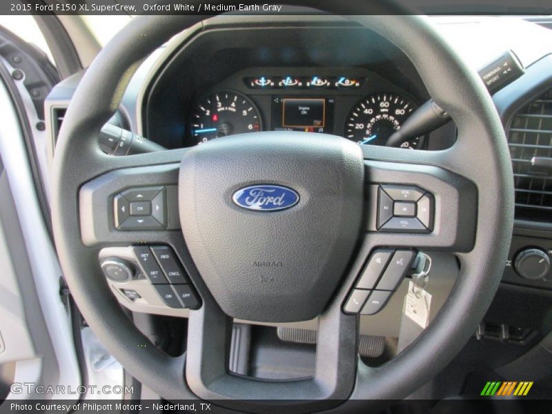 Oxford White / Medium Earth Gray 2015 Ford F150 XL SuperCrew