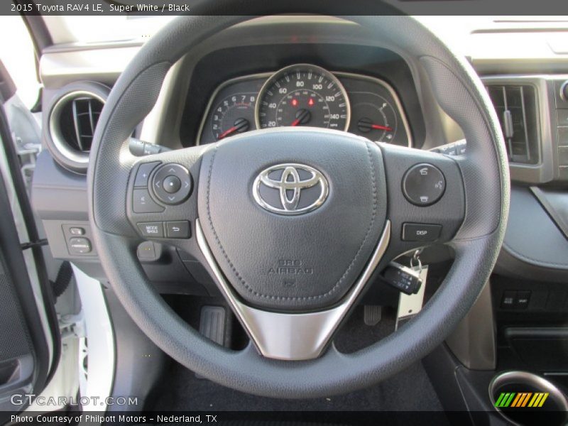 Super White / Black 2015 Toyota RAV4 LE