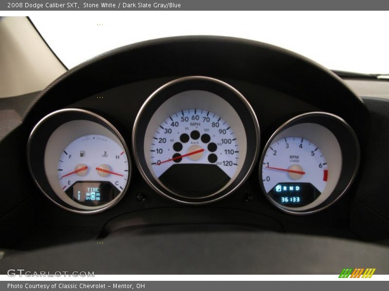Stone White / Dark Slate Gray/Blue 2008 Dodge Caliber SXT