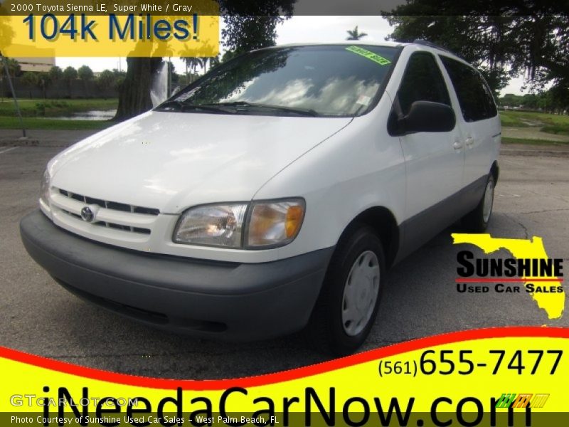 Super White / Gray 2000 Toyota Sienna LE