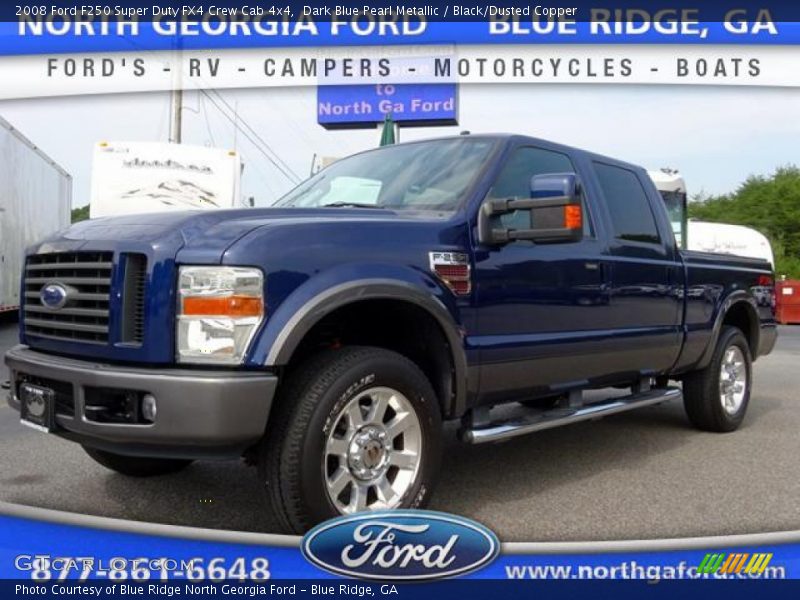 Dark Blue Pearl Metallic / Black/Dusted Copper 2008 Ford F250 Super Duty FX4 Crew Cab 4x4
