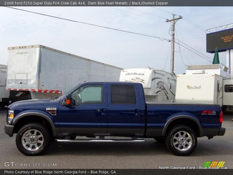 Dark Blue Pearl Metallic / Black/Dusted Copper 2008 Ford F250 Super Duty FX4 Crew Cab 4x4