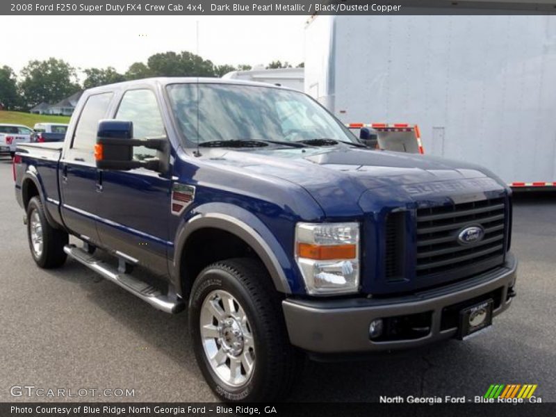 Dark Blue Pearl Metallic / Black/Dusted Copper 2008 Ford F250 Super Duty FX4 Crew Cab 4x4