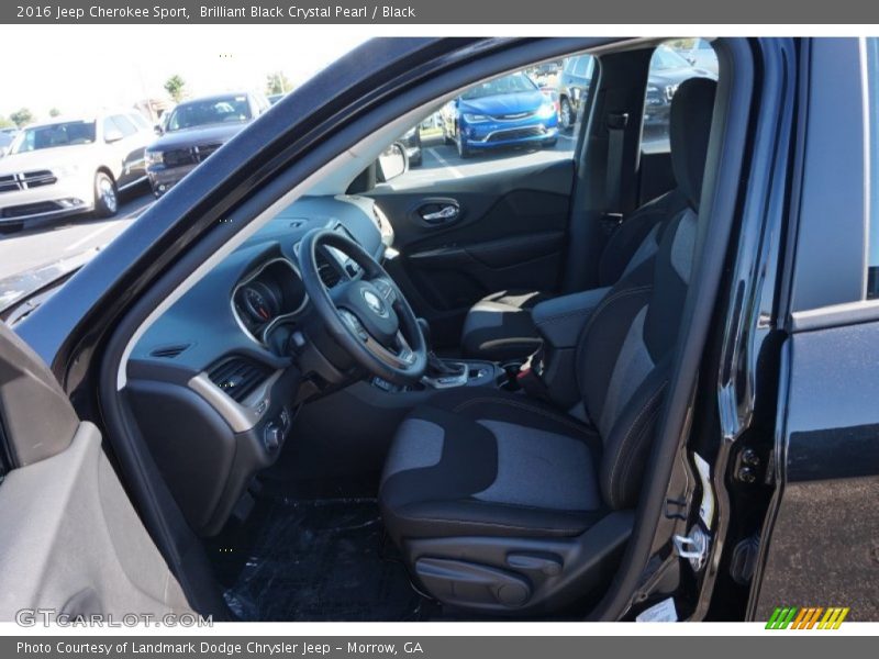 Brilliant Black Crystal Pearl / Black 2016 Jeep Cherokee Sport