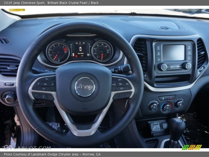 Brilliant Black Crystal Pearl / Black 2016 Jeep Cherokee Sport