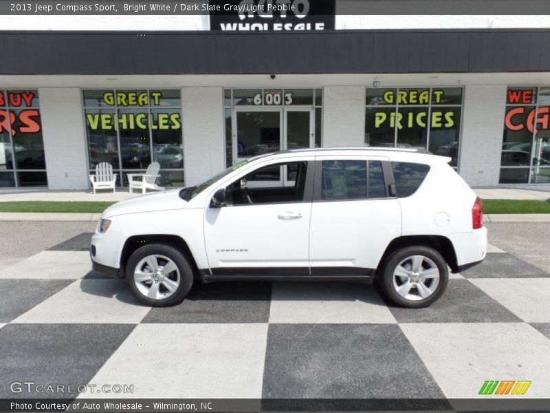Bright White / Dark Slate Gray/Light Pebble 2013 Jeep Compass Sport