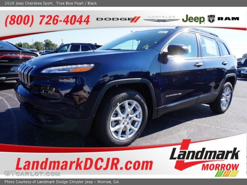 True Blue Pearl / Black 2016 Jeep Cherokee Sport
