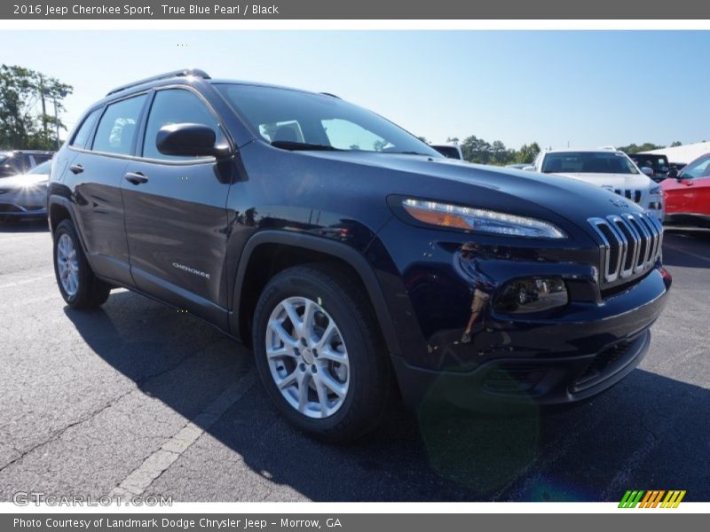 True Blue Pearl / Black 2016 Jeep Cherokee Sport