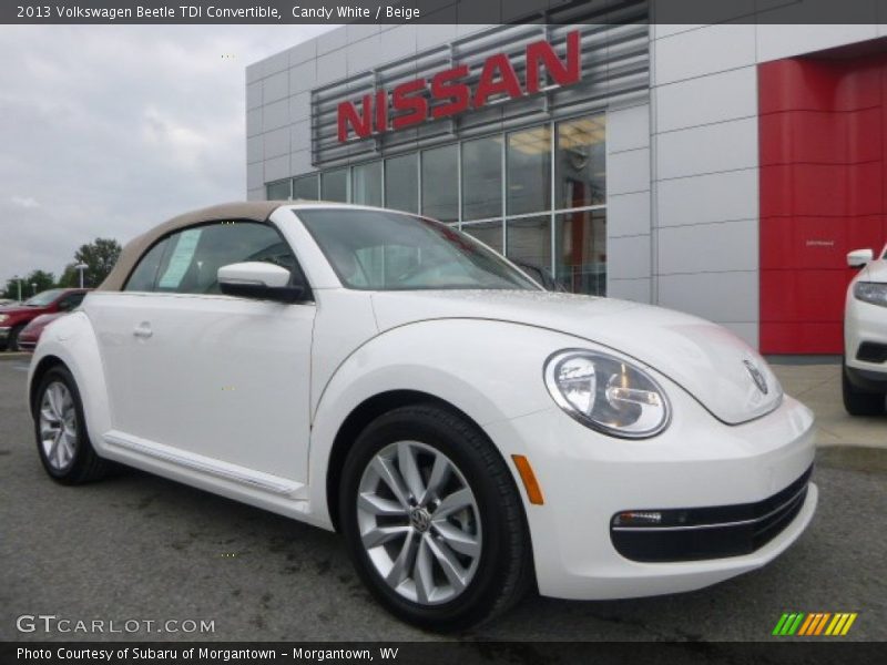 Candy White / Beige 2013 Volkswagen Beetle TDI Convertible