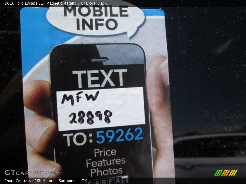 Magnetic Metallic / Charcoal Black 2016 Ford Escape SE