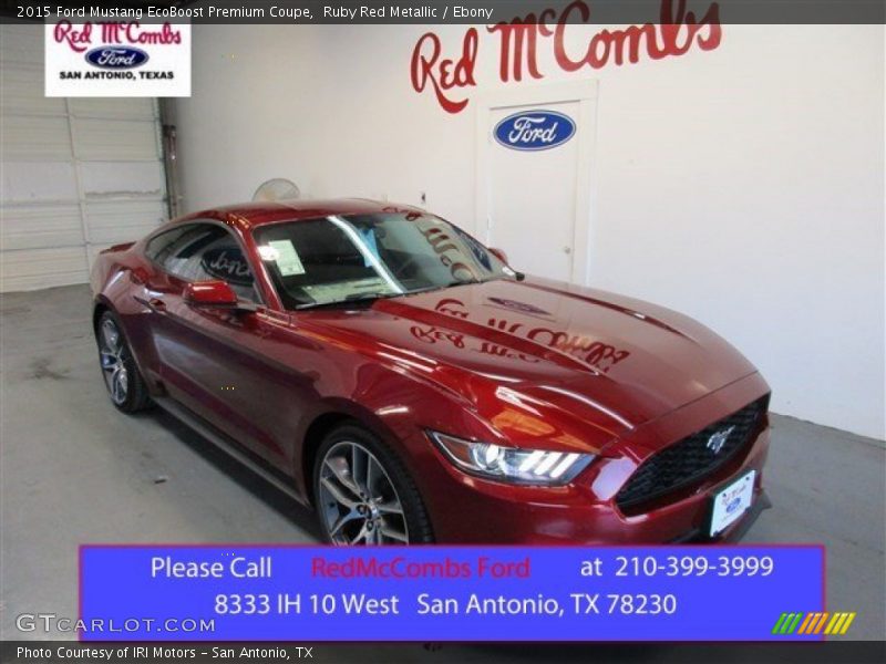Ruby Red Metallic / Ebony 2015 Ford Mustang EcoBoost Premium Coupe