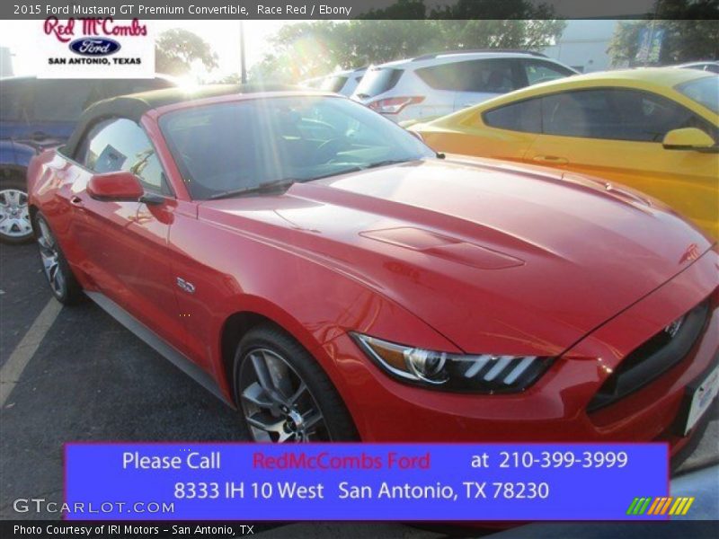 Race Red / Ebony 2015 Ford Mustang GT Premium Convertible