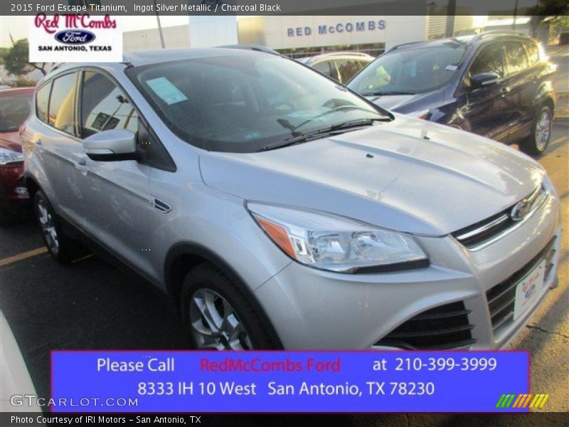 Ingot Silver Metallic / Charcoal Black 2015 Ford Escape Titanium