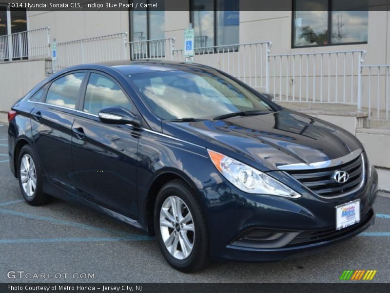 Indigo Blue Pearl / Camel 2014 Hyundai Sonata GLS