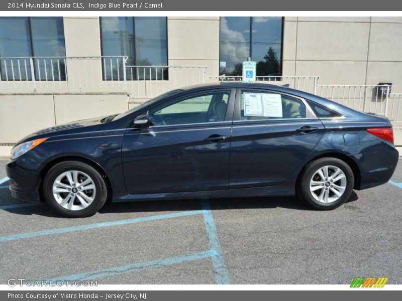 Indigo Blue Pearl / Camel 2014 Hyundai Sonata GLS