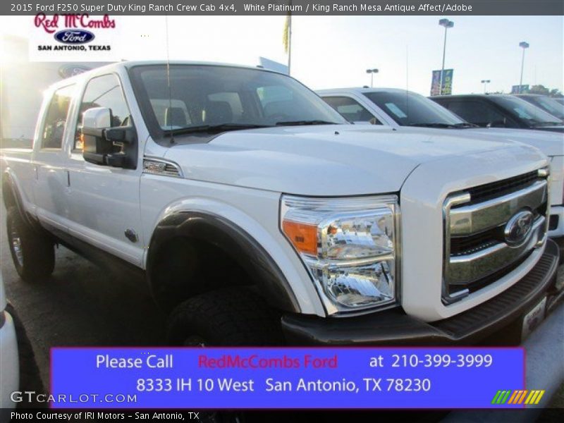 White Platinum / King Ranch Mesa Antique Affect/Adobe 2015 Ford F250 Super Duty King Ranch Crew Cab 4x4