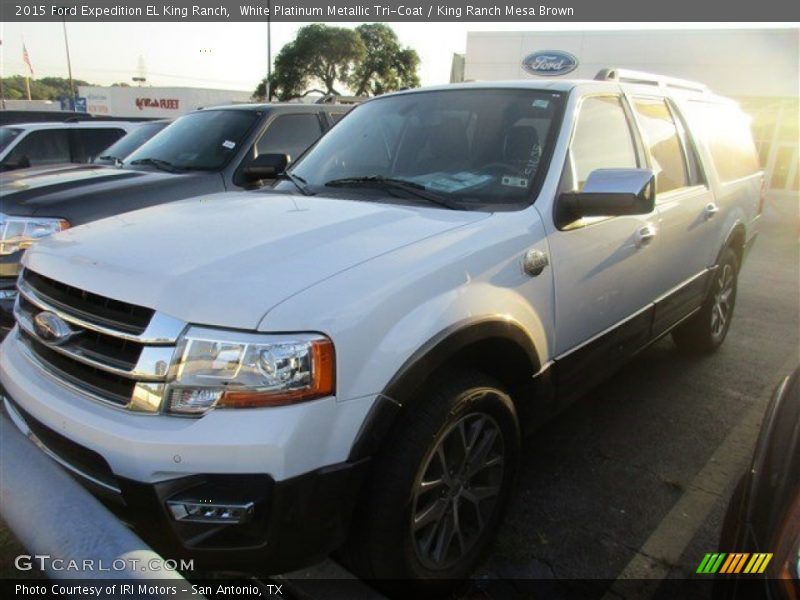 White Platinum Metallic Tri-Coat / King Ranch Mesa Brown 2015 Ford Expedition EL King Ranch