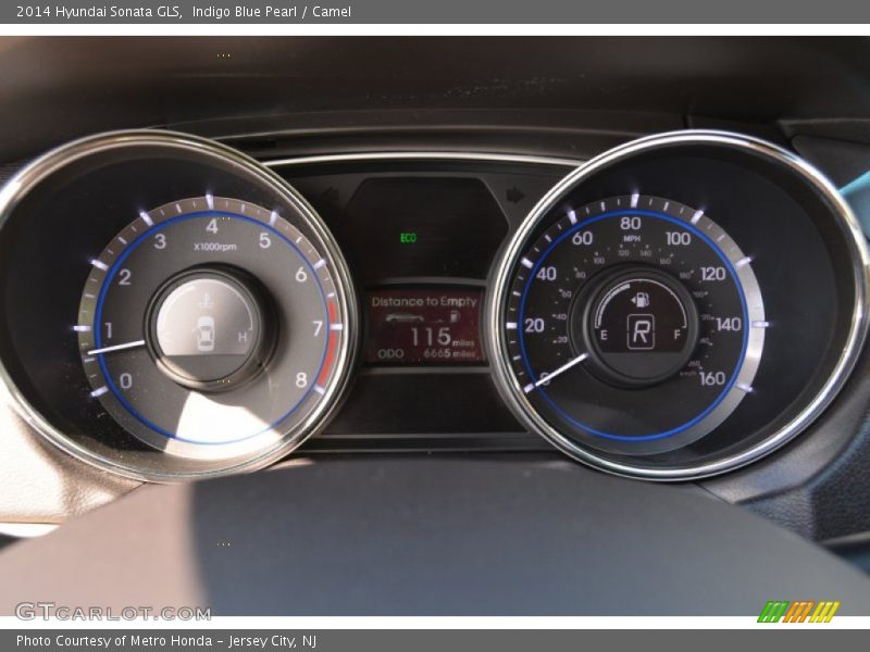 Indigo Blue Pearl / Camel 2014 Hyundai Sonata GLS