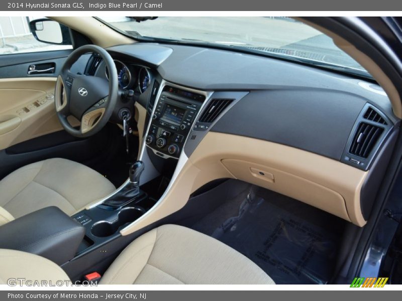 Indigo Blue Pearl / Camel 2014 Hyundai Sonata GLS