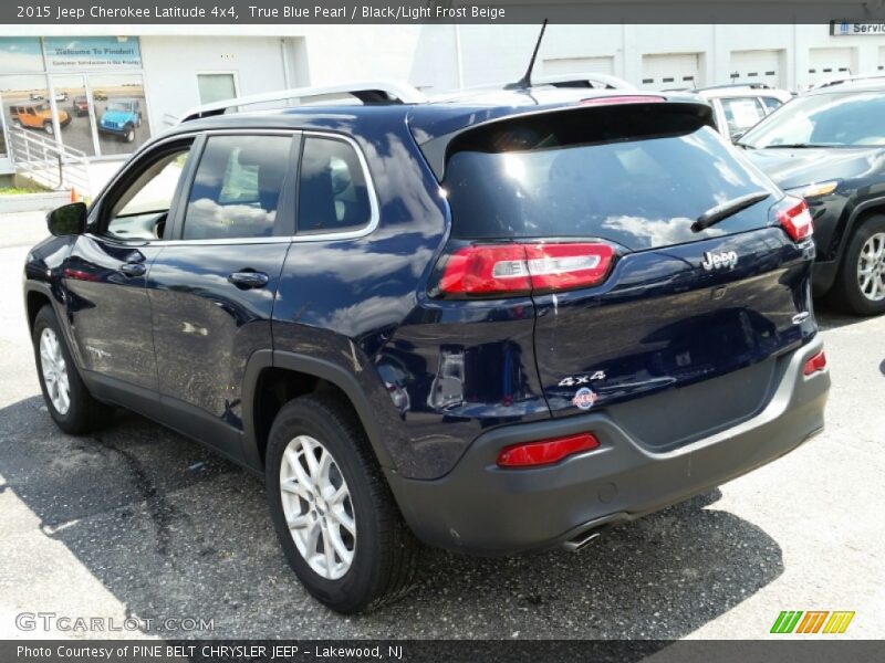 True Blue Pearl / Black/Light Frost Beige 2015 Jeep Cherokee Latitude 4x4