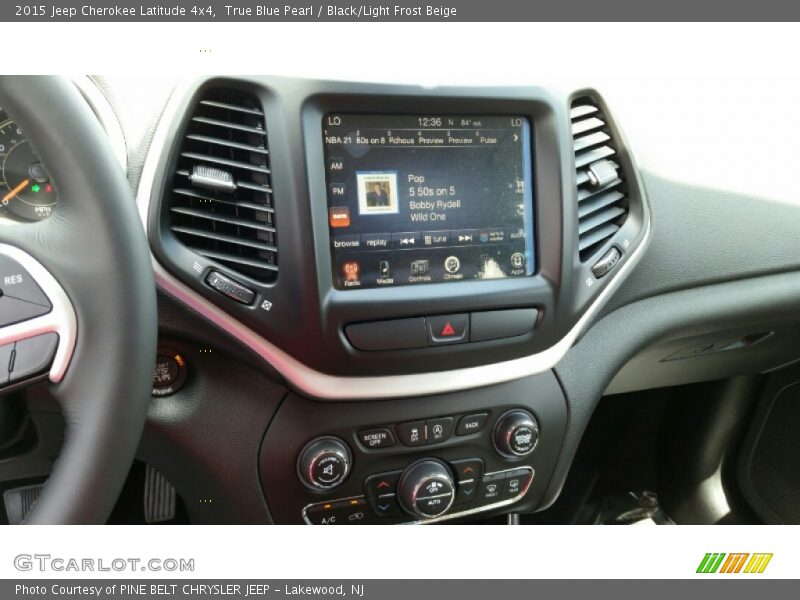 True Blue Pearl / Black/Light Frost Beige 2015 Jeep Cherokee Latitude 4x4