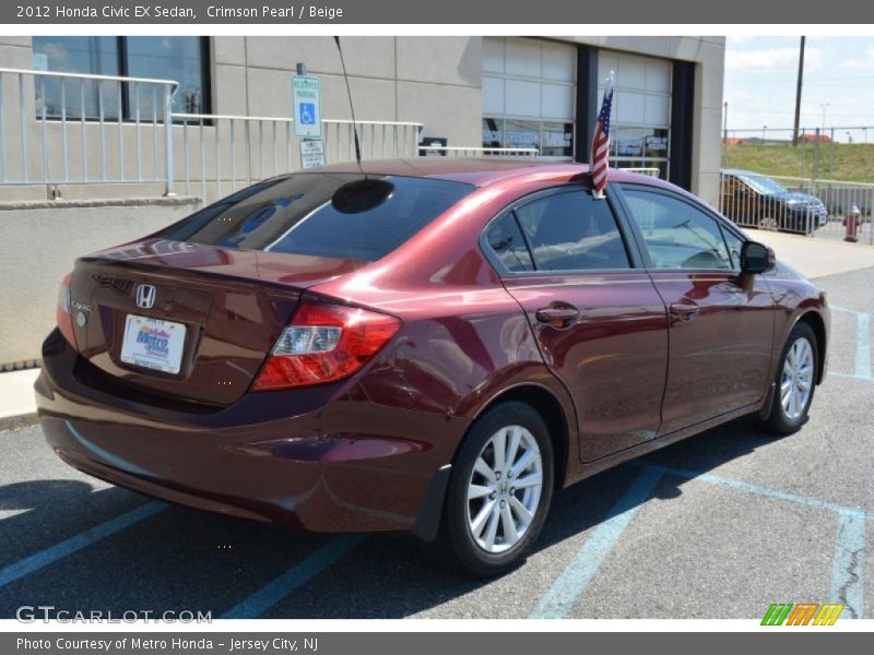 Crimson Pearl / Beige 2012 Honda Civic EX Sedan