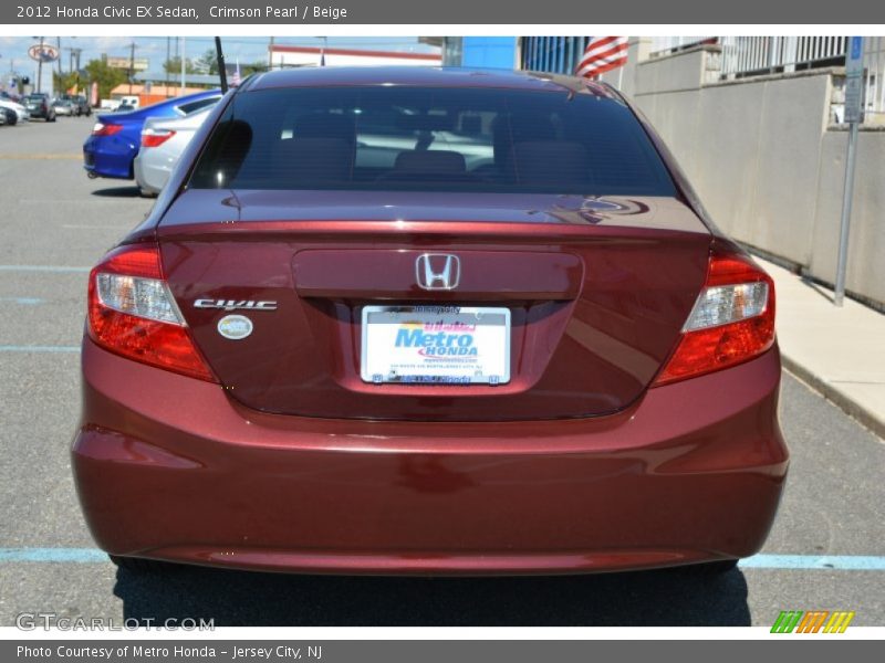 Crimson Pearl / Beige 2012 Honda Civic EX Sedan