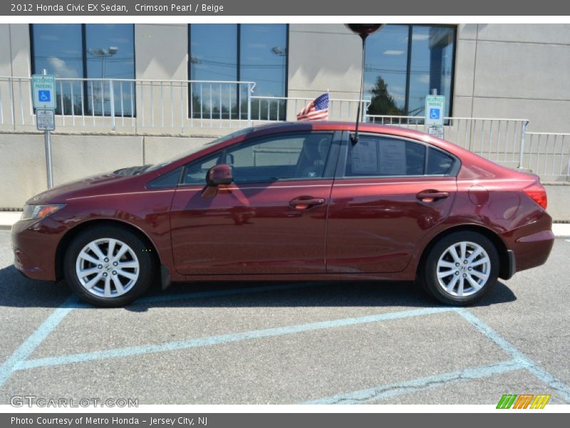 Crimson Pearl / Beige 2012 Honda Civic EX Sedan