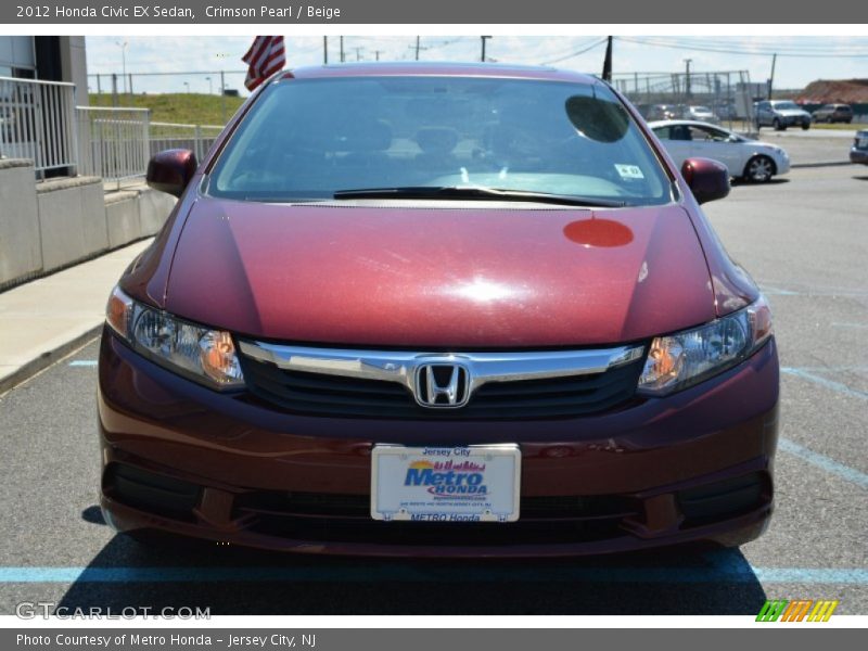 Crimson Pearl / Beige 2012 Honda Civic EX Sedan