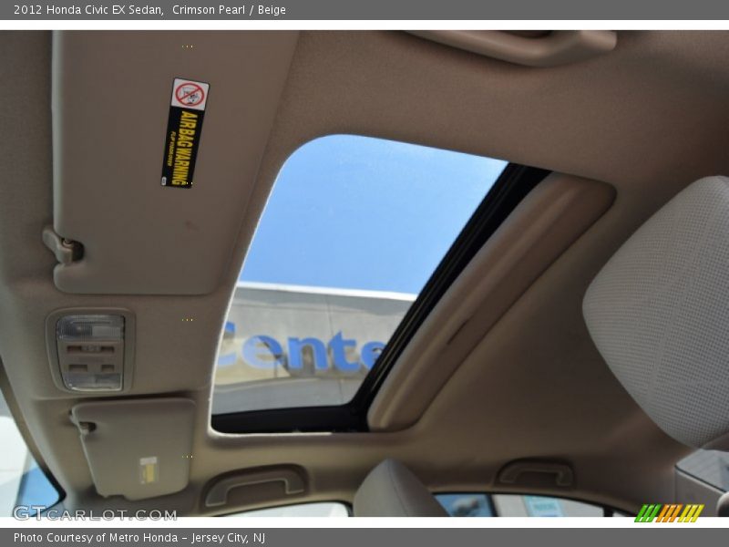 Crimson Pearl / Beige 2012 Honda Civic EX Sedan