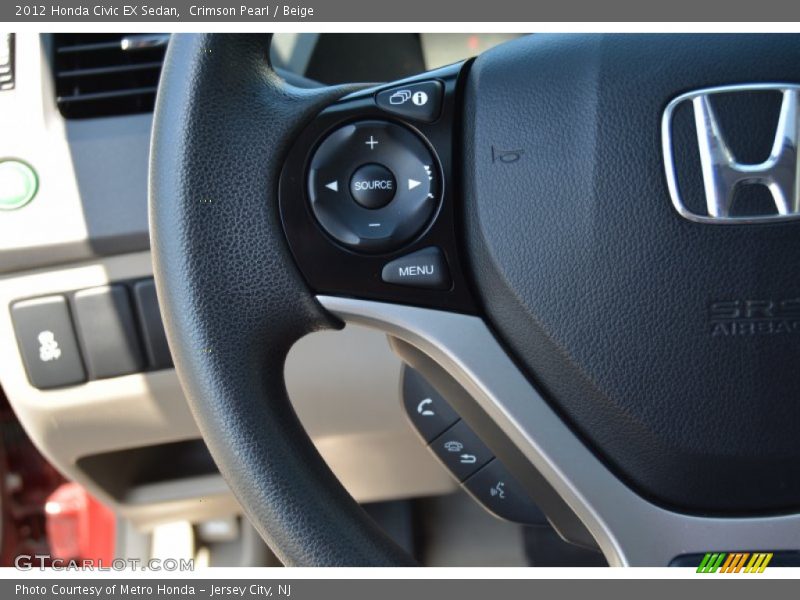 Crimson Pearl / Beige 2012 Honda Civic EX Sedan