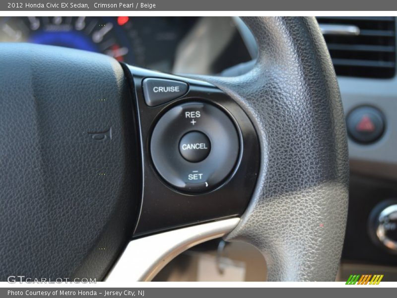 Crimson Pearl / Beige 2012 Honda Civic EX Sedan