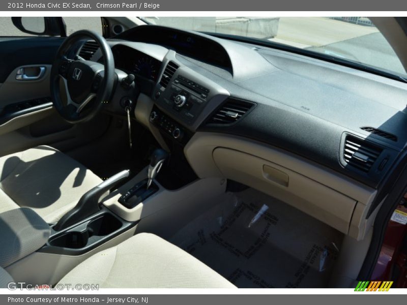 Crimson Pearl / Beige 2012 Honda Civic EX Sedan