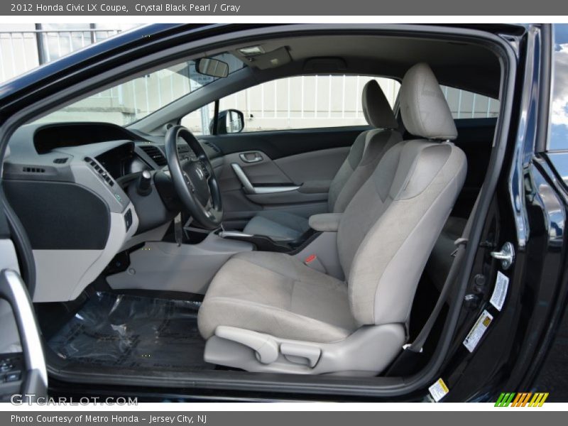 Crystal Black Pearl / Gray 2012 Honda Civic LX Coupe