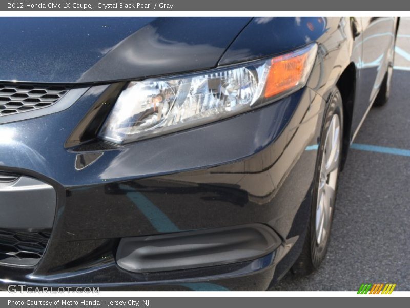Crystal Black Pearl / Gray 2012 Honda Civic LX Coupe