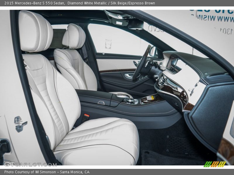 Diamond White Metallic / Silk Beige/Espresso Brown 2015 Mercedes-Benz S 550 Sedan