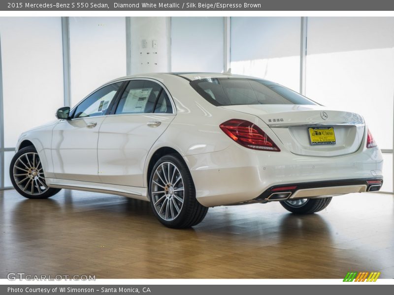Diamond White Metallic / Silk Beige/Espresso Brown 2015 Mercedes-Benz S 550 Sedan