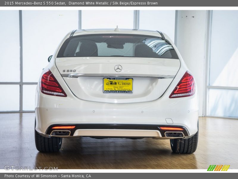Diamond White Metallic / Silk Beige/Espresso Brown 2015 Mercedes-Benz S 550 Sedan