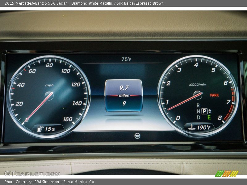 Diamond White Metallic / Silk Beige/Espresso Brown 2015 Mercedes-Benz S 550 Sedan