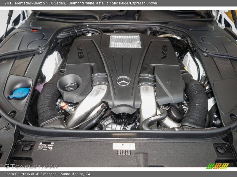 Diamond White Metallic / Silk Beige/Espresso Brown 2015 Mercedes-Benz S 550 Sedan