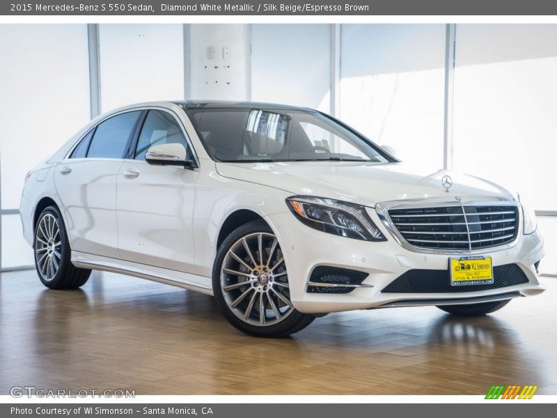 Diamond White Metallic / Silk Beige/Espresso Brown 2015 Mercedes-Benz S 550 Sedan