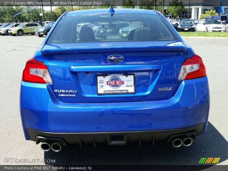 WR Blue Pearl / Carbon Black 2016 Subaru WRX Premium