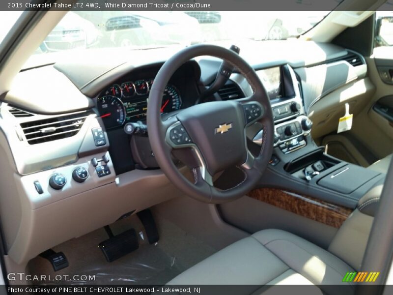White Diamond Tricoat / Cocoa/Dune 2015 Chevrolet Tahoe LTZ 4WD