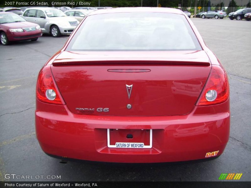 Crimson Red / Ebony 2007 Pontiac G6 Sedan