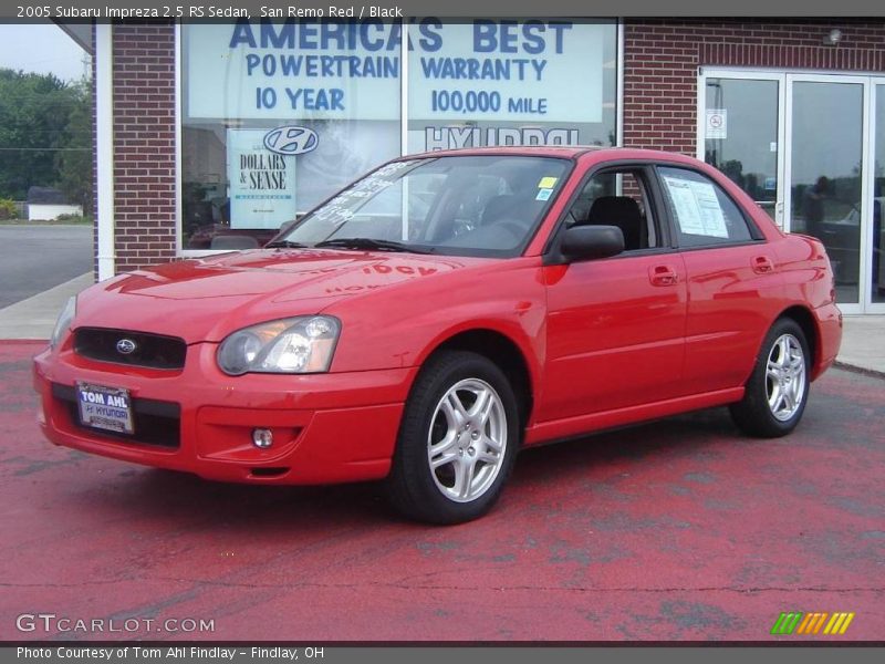 San Remo Red / Black 2005 Subaru Impreza 2.5 RS Sedan