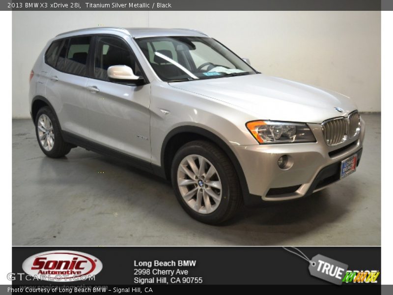 Titanium Silver Metallic / Black 2013 BMW X3 xDrive 28i