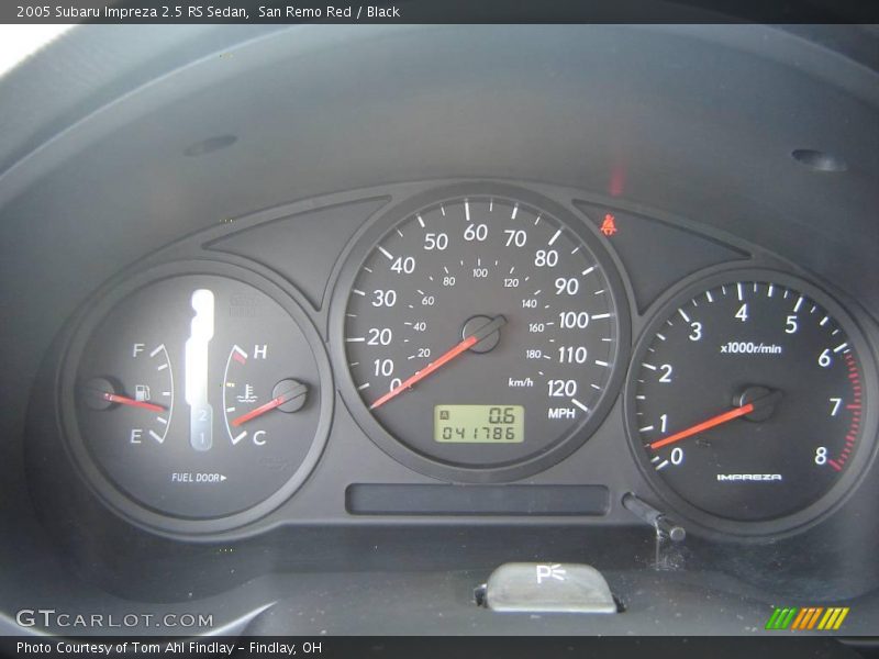 San Remo Red / Black 2005 Subaru Impreza 2.5 RS Sedan