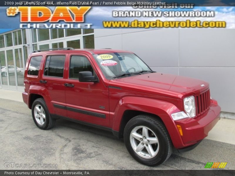 Inferno Red Crystal Pearl / Pastel Pebble Beige Mckinley Leather 2009 Jeep Liberty Sport 4x4