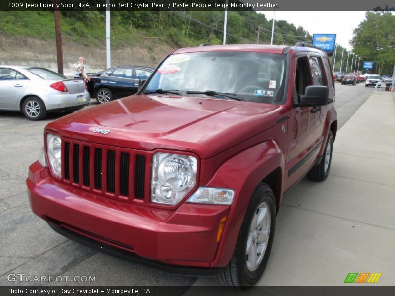 Inferno Red Crystal Pearl / Pastel Pebble Beige Mckinley Leather 2009 Jeep Liberty Sport 4x4