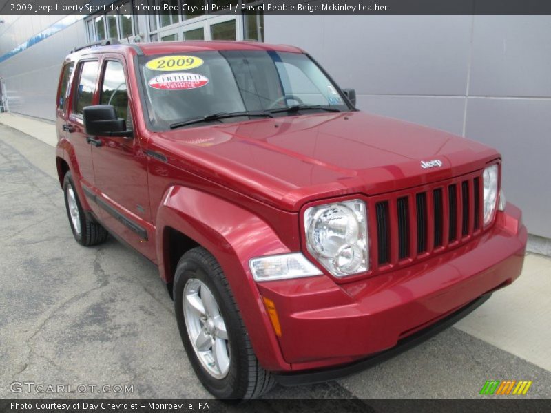 Inferno Red Crystal Pearl / Pastel Pebble Beige Mckinley Leather 2009 Jeep Liberty Sport 4x4